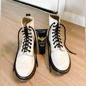 Dr. Martens Matte White Boots Woman’s Sz. 6